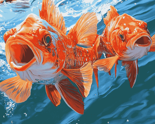 Red Rockfish Koi Carp Diamond Painting