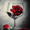 Red Rose Glass Bloom Diamond Painting