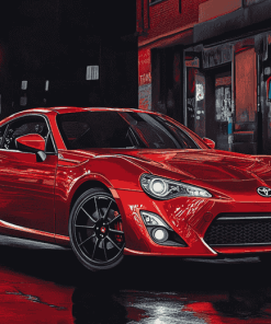 Red Scion Sports Car Diamond Painting