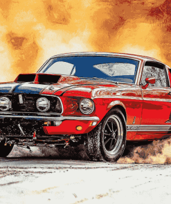 Red Shelby Mustang Art Diamond Painting