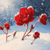 Red Spring Blooms Diamond Painting