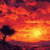 Red Sunset in National Parks Diamond Painting