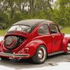 Red VW Super Beetle Diamond Painting