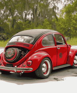 Red VW Super Beetle Diamond Painting