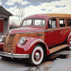 Red Woody Car Design Diamond Painting