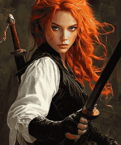 Redhead Warrior Woman Diamond Painting