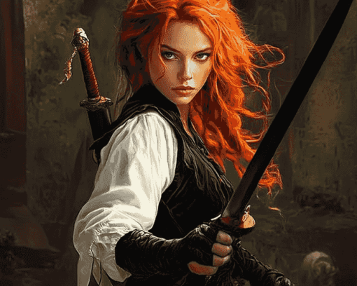 Redhead Warrior Woman Diamond Painting