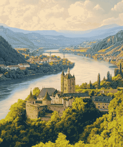 Rhine Valley Germany Scenic Diamond Painting