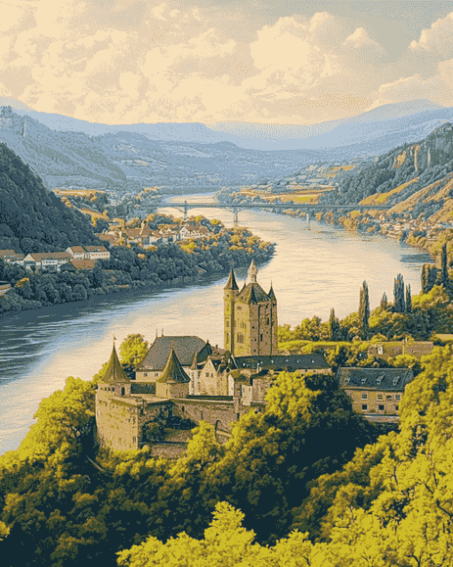 Rhine Valley Germany Scenic Diamond Painting