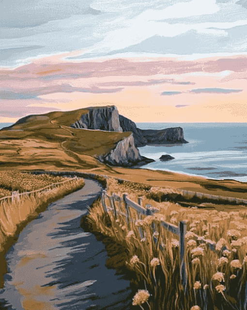 Rhossili Bay Landscape Diamond Painting