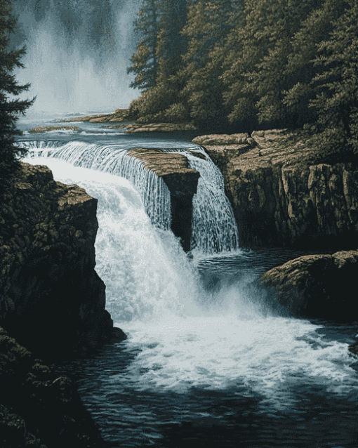 River and Waterfall Beauty Diamond Painting