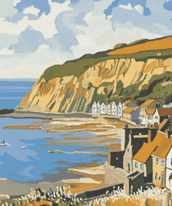 Robin Hood Bay Landscape Diamond Painting