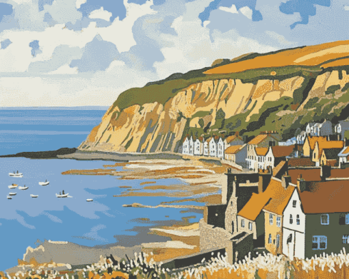 Robin Hood Bay Landscape Diamond Painting