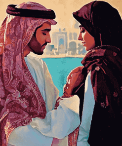 Romantic Arabian Lovers Diamond Painting