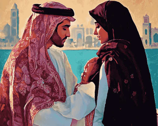 Romantic Arabian Lovers Diamond Painting