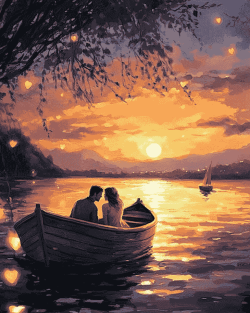 Romantic Boat Journey Diamond Painting