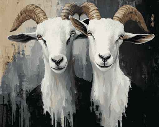 Romantic Goat Pair Diamond Painting