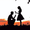 Romantic Proposal Silhouette Diamond Painting