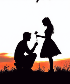 Romantic Proposal Silhouette Diamond Painting