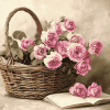 Rose Blooms Basket Diamond Painting