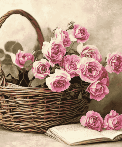 Rose Blooms Basket Diamond Painting