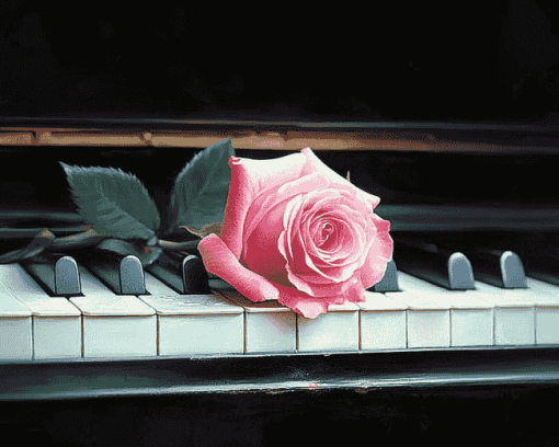 Rose Blossom Piano Diamond Painting