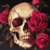 Rose and Skull Motif Diamond Painting