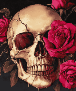 Rose and Skull Motif Diamond Painting