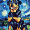 Rottweiler Starry Night Diamond Painting