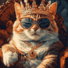 Royal Cat with Glasses Diamond Painting