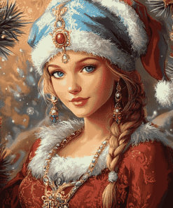 Russian Lady Christmas Diamond Painting