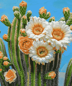 Saguaro Cactus Blossoms Diamond Painting