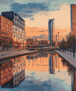 Salford City Reflections in England Diamond Painting