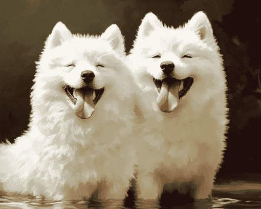 Samoyed Puppy Delight Diamond Painting