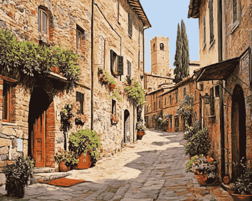 San Gimignano Italy Village Diamond Painting