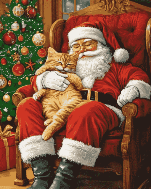 Santa Cats Christmas Diamond Painting