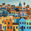 Santa Cruz Colorful Buildings Diamond Painting