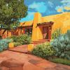 Santa Fe Houses Landscape Diamond Painting