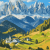 Santa Maddalena Mountain Views Diamond Painting