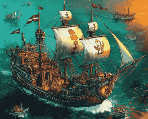 Santa Maria Ship Diamond Painting