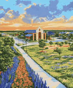 Scenic Flower Mound Streets Diamond Painting