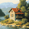 Scenic River House Diamond Painting