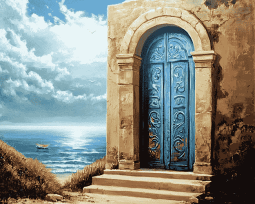 Scenic Sea Door Diamond Painting