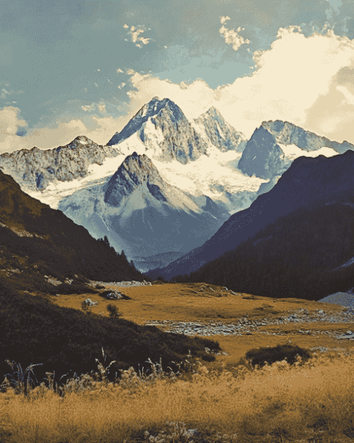 Scenic Southern Alps Diamond Painting