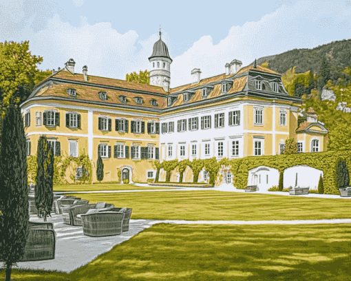 Schloss Luberegg Castle in Austria Diamond Painting