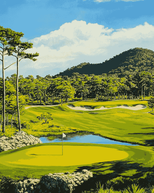 Sea Pine Golf Landscape Diamond Painting