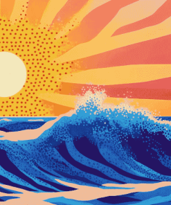 Sea Sunset Pop Art Diamond Painting