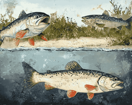 Sea Trout Fish Diamond Painting