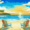 Seaside Chairs Beach View Diamond Painting