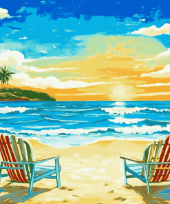 Seaside Chairs Beach View Diamond Painting